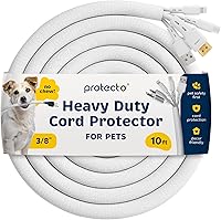 Vista 12 de PROTECTO Protector de Cables Resistente para Perros y Gatos, Funda Larga de 10 Pies, Cubierta de Cable de 1/2 Pulgada Fácil de Usar para Mascotas