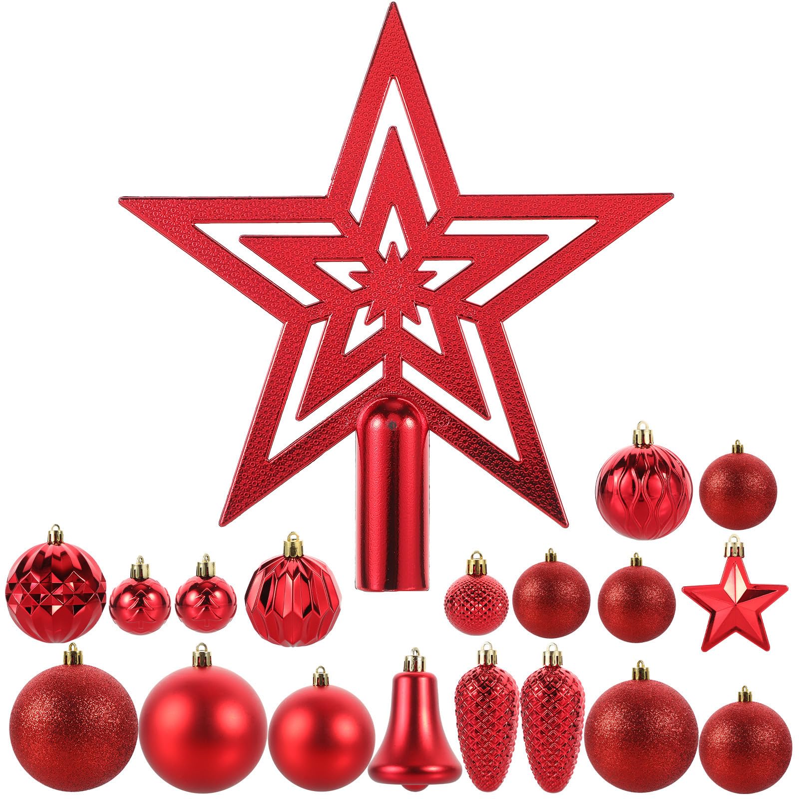 TOYANDONA 90 Stück Weihnachtsbaumschmuck Rote Kugeln aus Kunststoff für