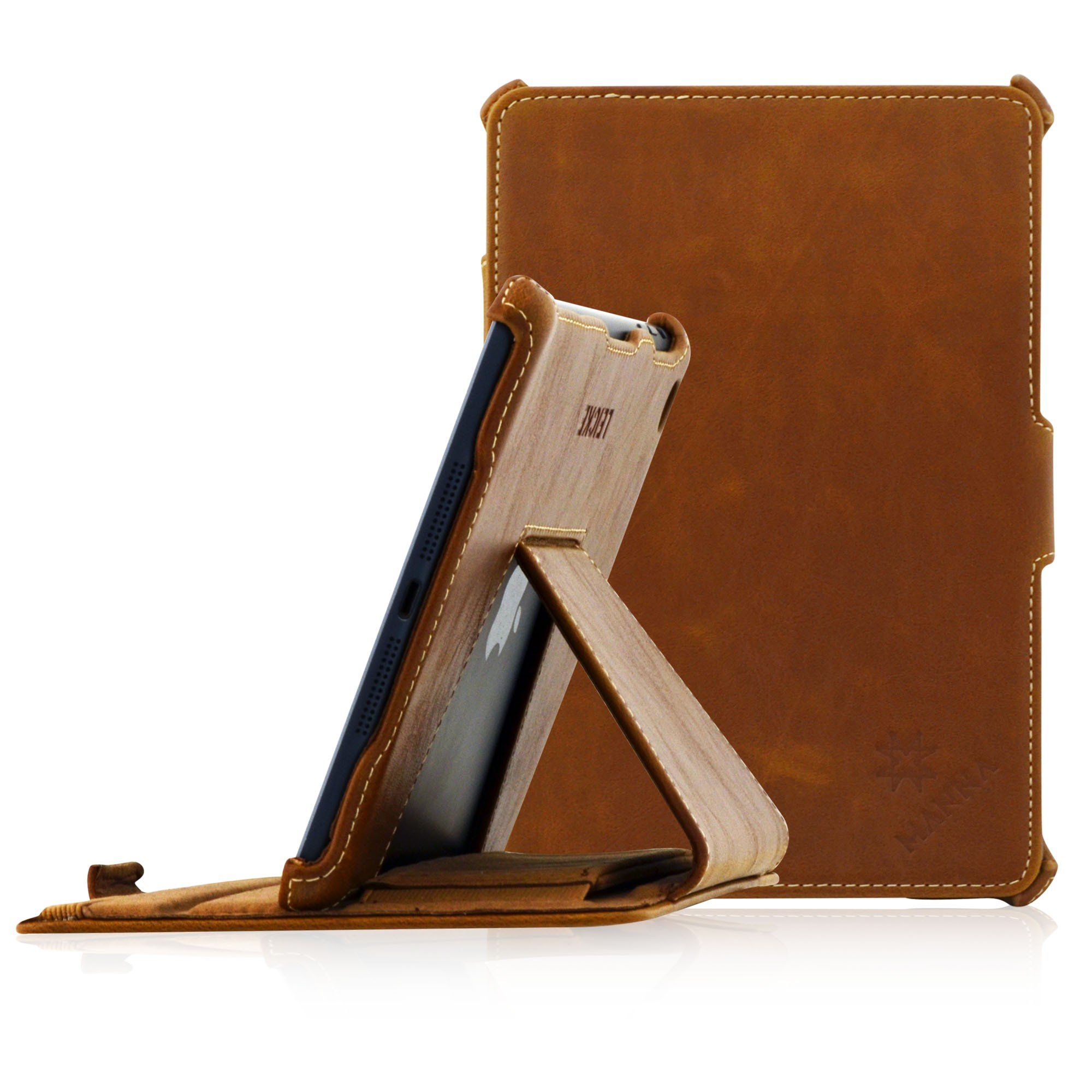 Manna UltraSlim iPad mini 3 Case Cover | EasyStand, CleverStrap & AutoSleep | also for iPad mini 2 & iPad mini | Brown