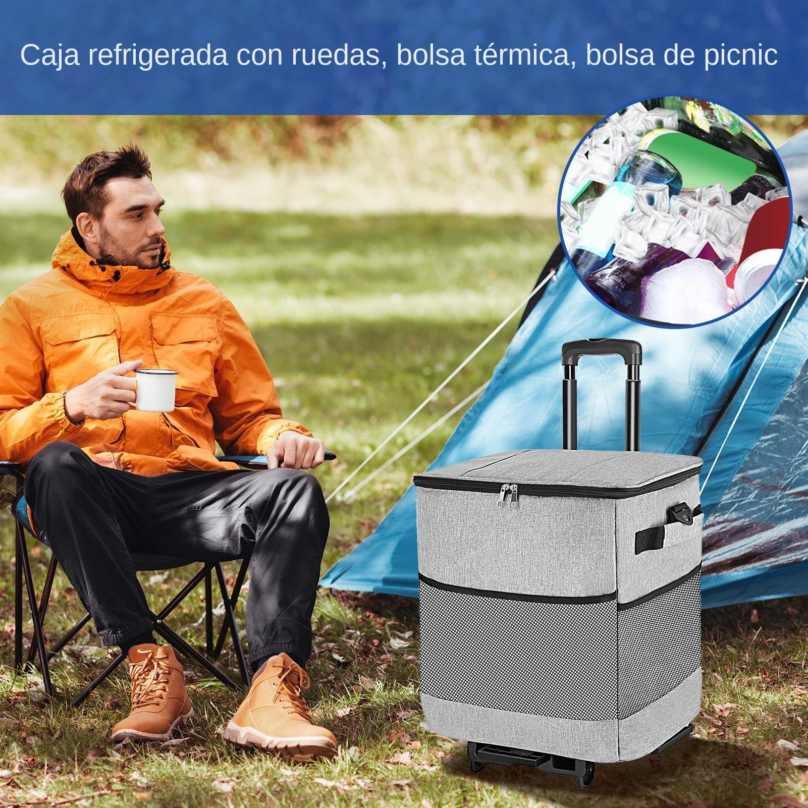 rodante Impermeable Reutilizable | Bolsa Suave Antifugas Aislada para playa, camping, patio, almuerzos al aire libre, picnics, , viajes por carretera y pesca