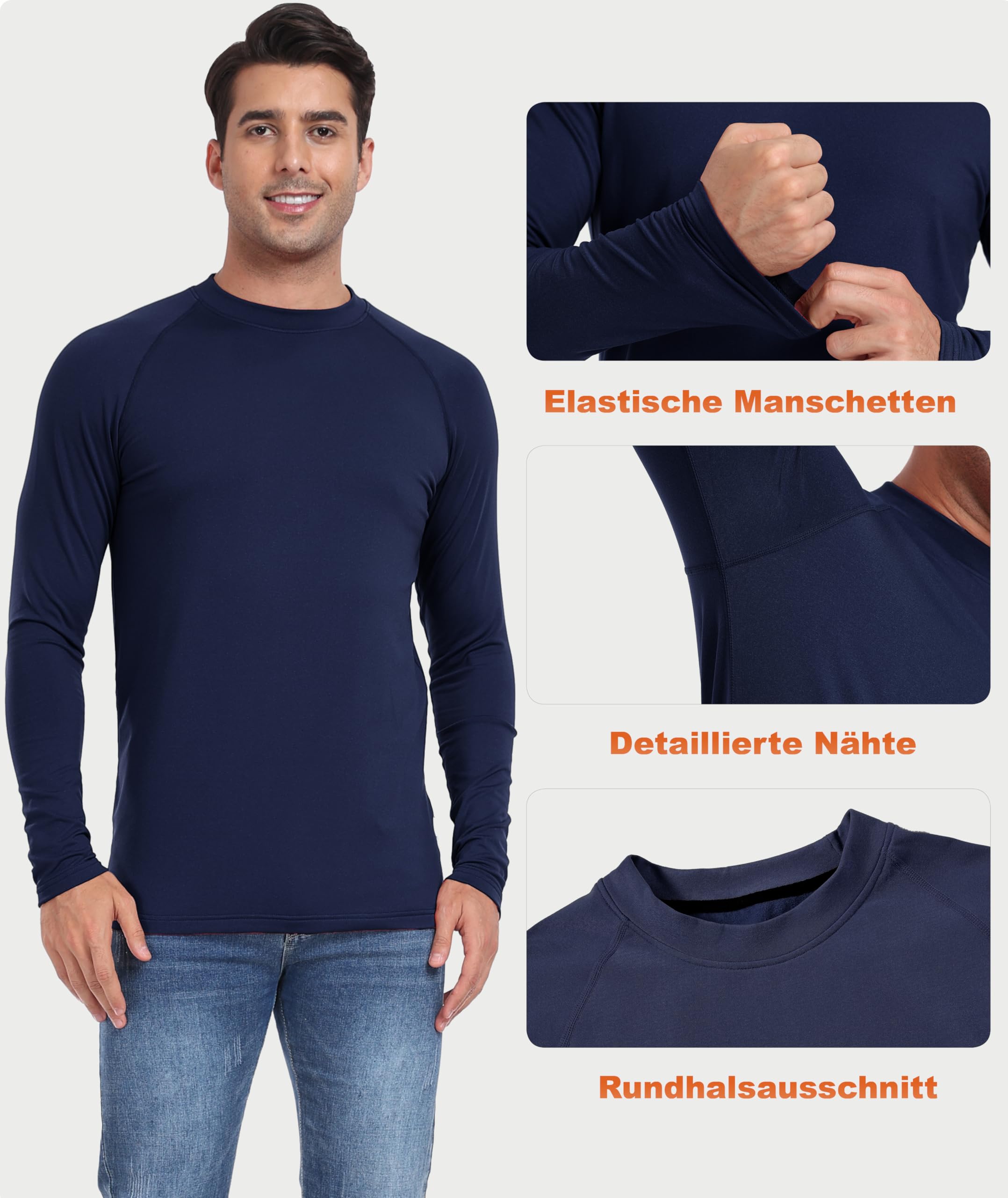 Djtnzdm Maglietta Compressione Uomo Maglia Termica Uomo in Pile Maniche Lunghe Invernale Sportivo Fitness Sci Termico Uomo Top