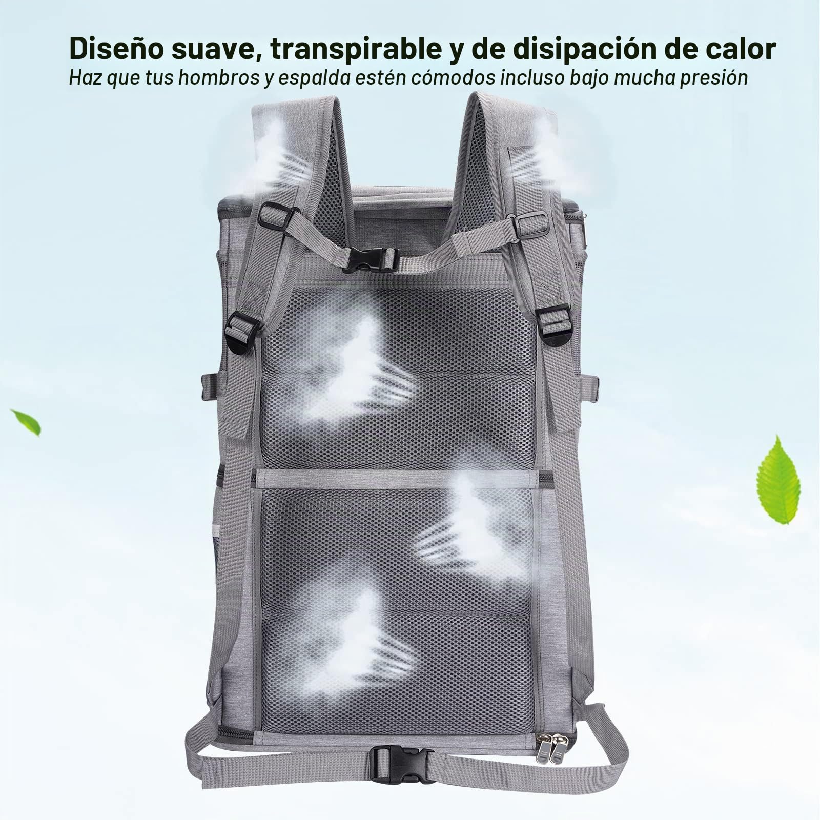 Mochila transportadora Doble 2 en 1 para Gatos y Perros pequeños, transportador de Viaje portátil para Mascotas, diseño súper ventilado, Ideal para Viajes/Senderismo/Camping, tamaño Grande,