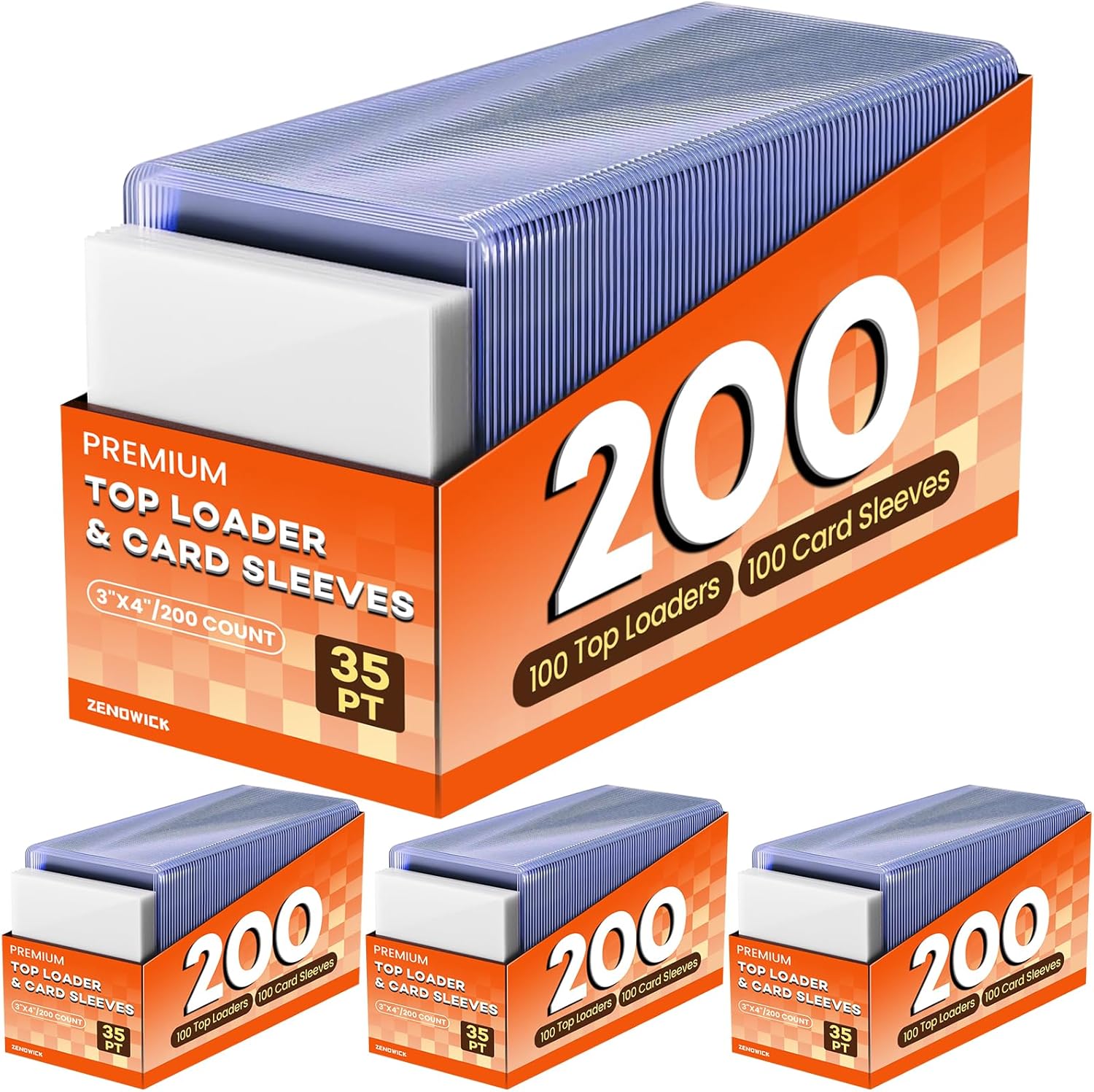 800 Card Sleeves Top Loaders for Cards, 3" x 4" Hard Plastic Toploaders, Baseball Card Protectors, Trading Card Holder for Football Sports Cards (400 Toploaders + 400 Penny Sleeves) 400 Hard Sleeves + 400 Soft Sleeves