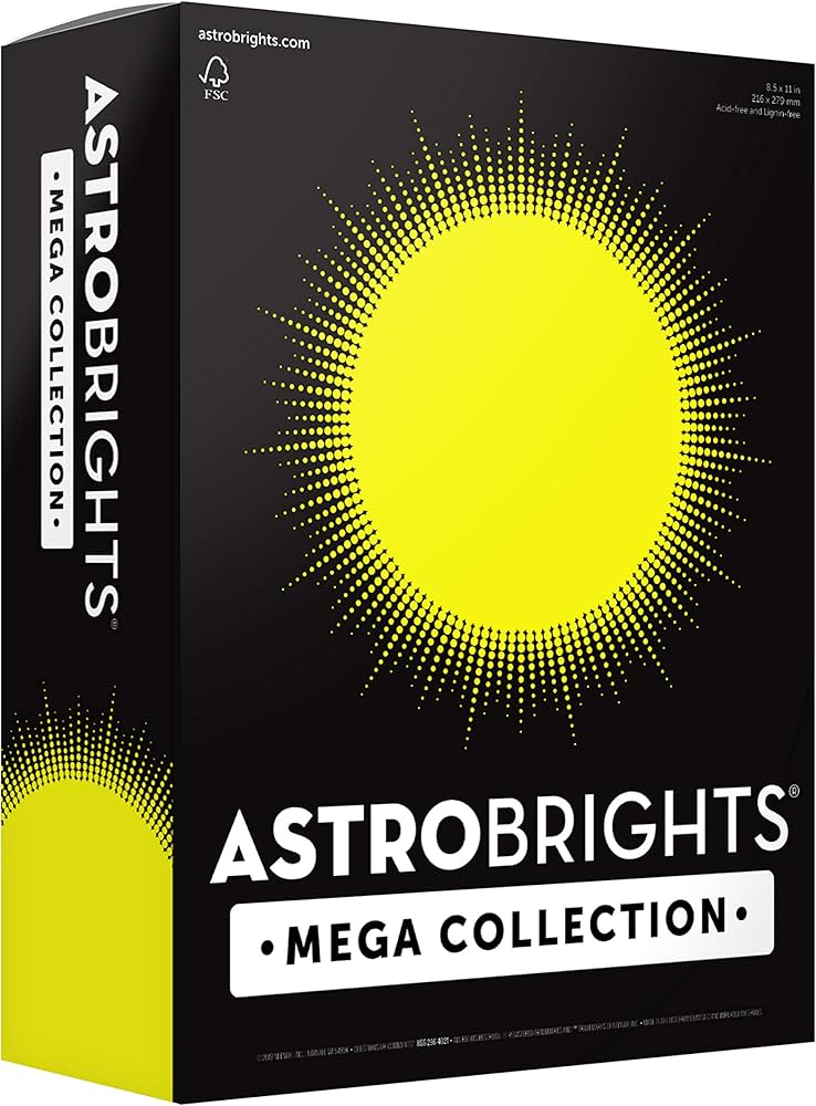 Amazon | Astrobrights メガコレクション カラー紙 8 1/2×11、24