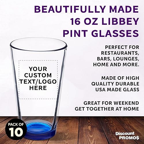 Miniatura 3 de Libbey - Juego de 10 vasos de cerveza de 16 onzas, paquete a granel, vasos de cerveza, vasos de alta resistencia, color rojo