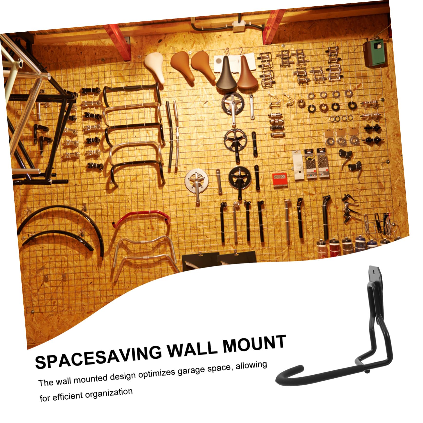 SEWACC 4 Piezas Soporte de Pared para Herramientas y Bicicletas Ganchos Resistentes para Garaje Organizador de Almacenamiento Multifuncional para Equipos de Jardín y Bicicletas