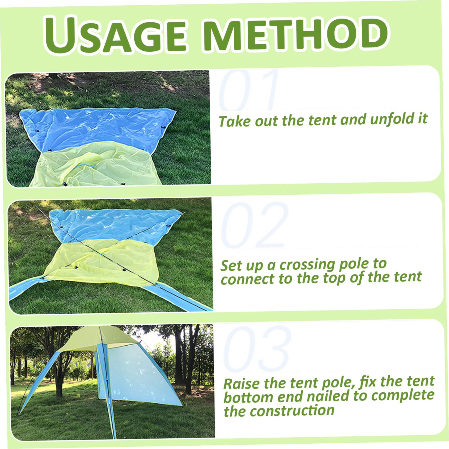 Abri Solaire de Tente de Plage étanche, auvent Plage ventilé avec Protection UV, Facile à Transporter et à Installer pour Le Camping, Le Pique-Nique dans Le Jardin 83 x 91 x 63 Pouces