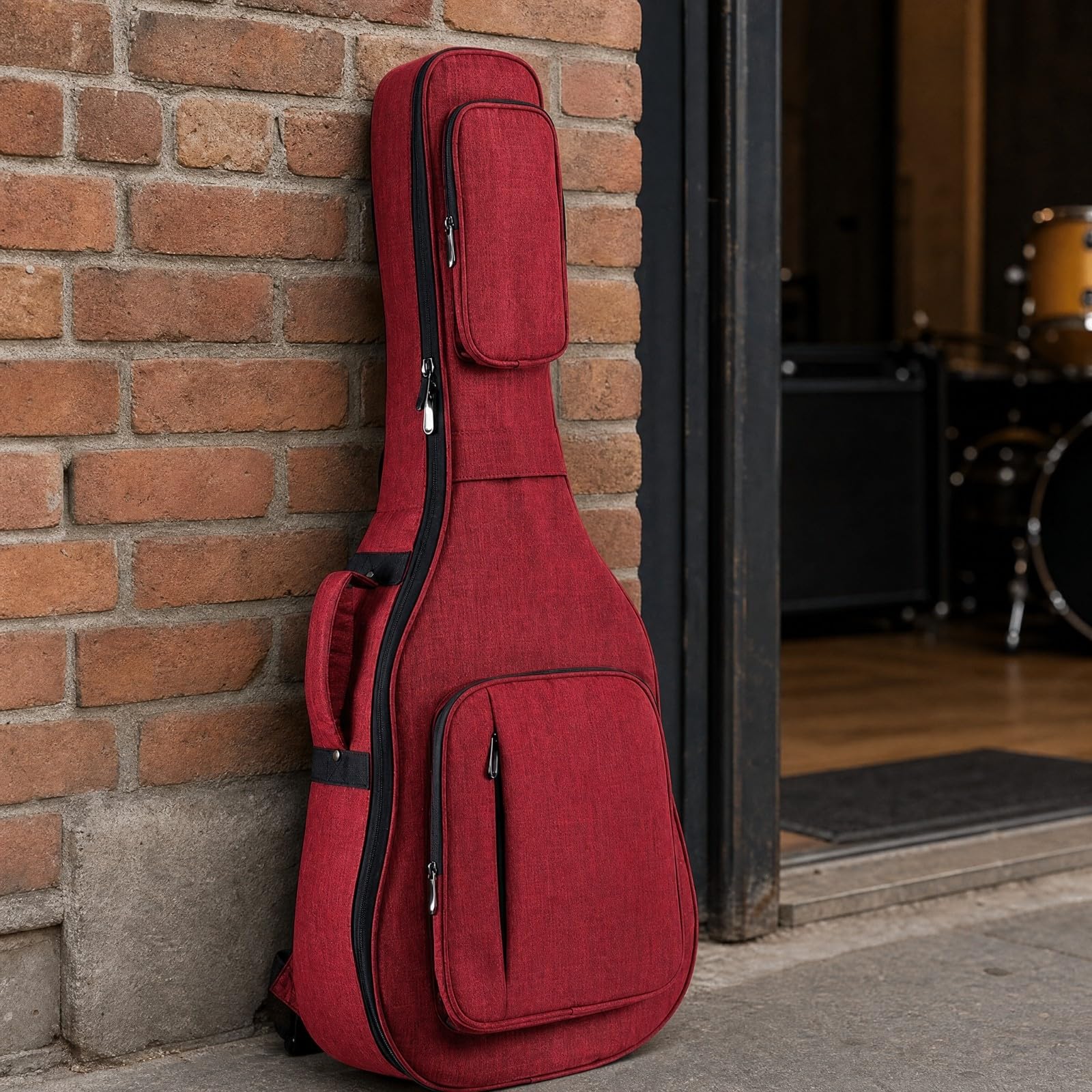 Funda Guitarra con Acolchado 28 Mm Impermeable Funda Guitarra con Correas Mochila Proctora para Músicos, Viajes, Almacenamiento, Negro