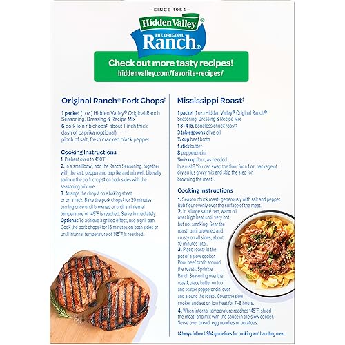 Miniatura 10 de Hidden Valley Original Ranch - Mezcla de aderezo y condimento para ensaladas, sin gluten, apto para ceto, 1 onza (paquete de 4)