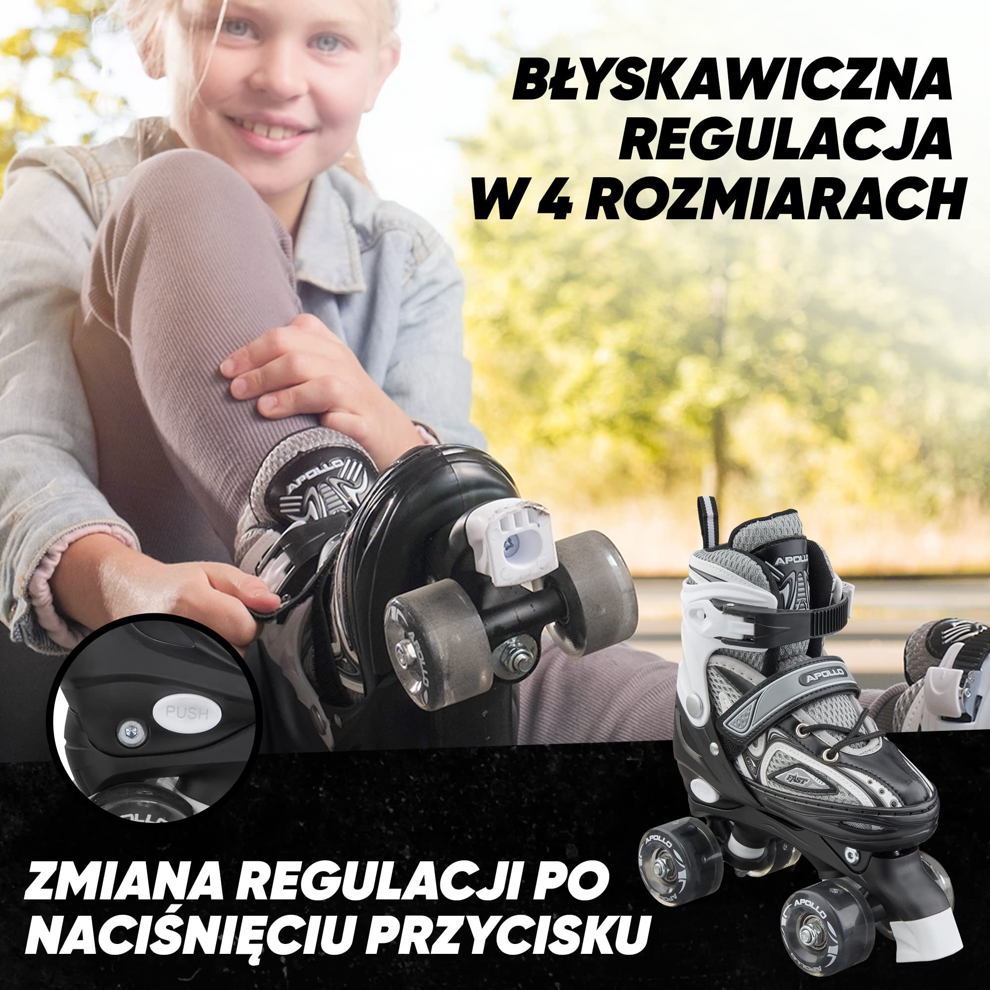 Super Quad regulowane wrotki dla dzieci