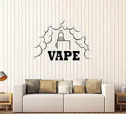 Decalque de parede Vape fumo cigarro narguilé decoração vinil adesivo grande decoração (ed2072) preto