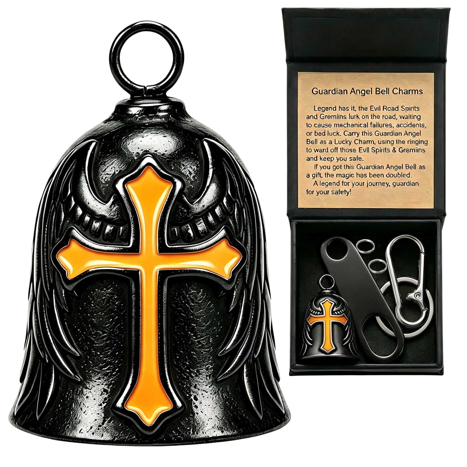 Motorcycle Bell Guardian Angel Gremlin Lucky Charm Gift For Riders