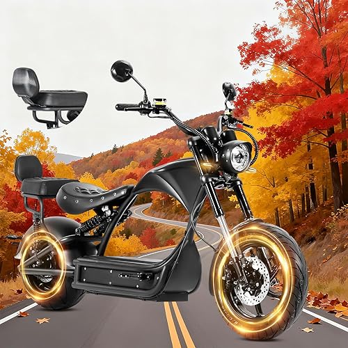 eAhora (2025 Upgraded) M1P Pro 4000W 50MPH Electric Motorcycle for Adults 55 Miles Long Range 60V 42AH Battery Electric Motorcycle, Full Suspension Dual Hydraulic Brake Street Legal Motorcycle
