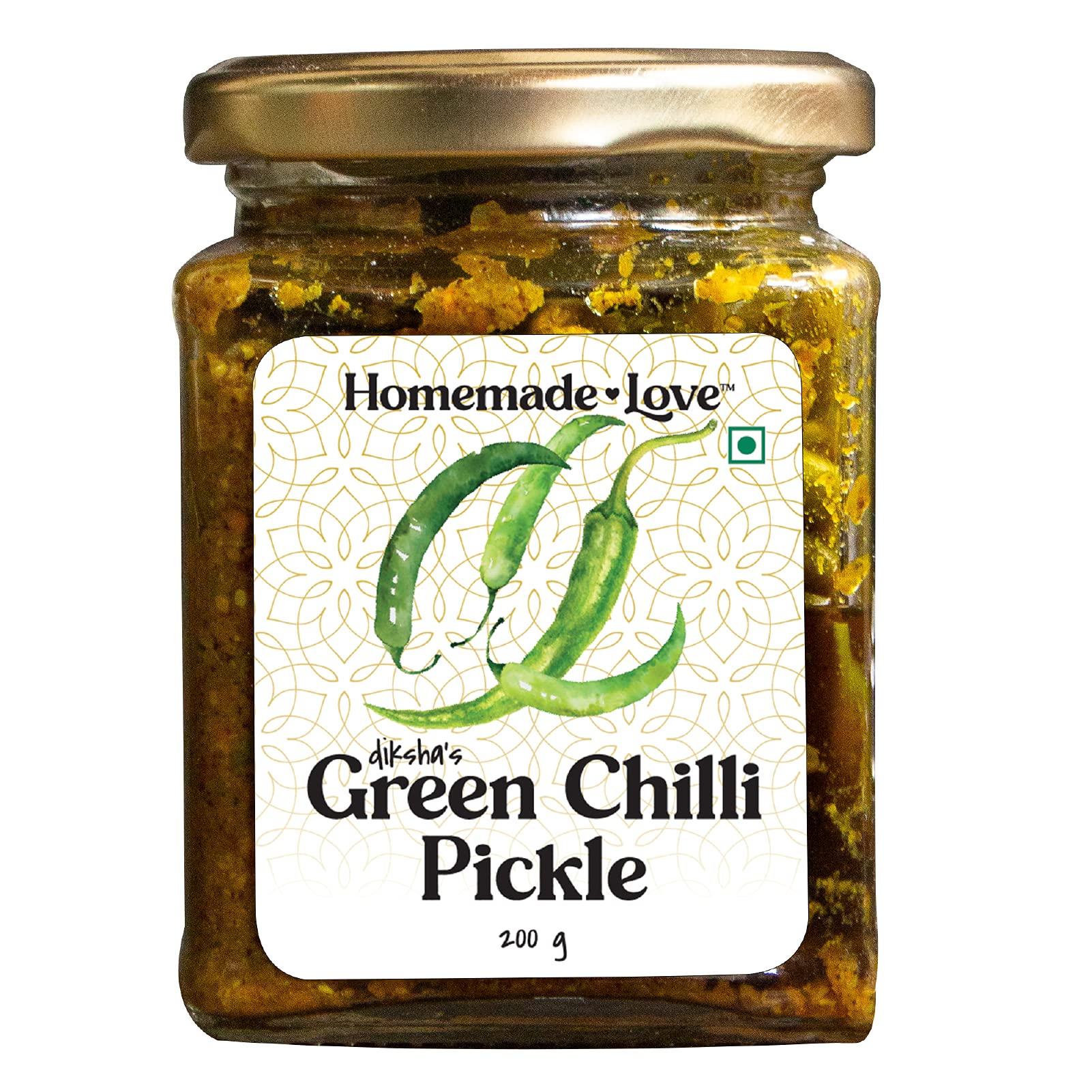 Homemade Love Green Chilli Pickle Made with Farm sourced, Sun-Dried Green Chillies (200g)| Spicy and Tangy Hari Mirch ka Achaar Mixed with Spices (B098TGHRK3) Amazon Price History, Amazon Price Tracker