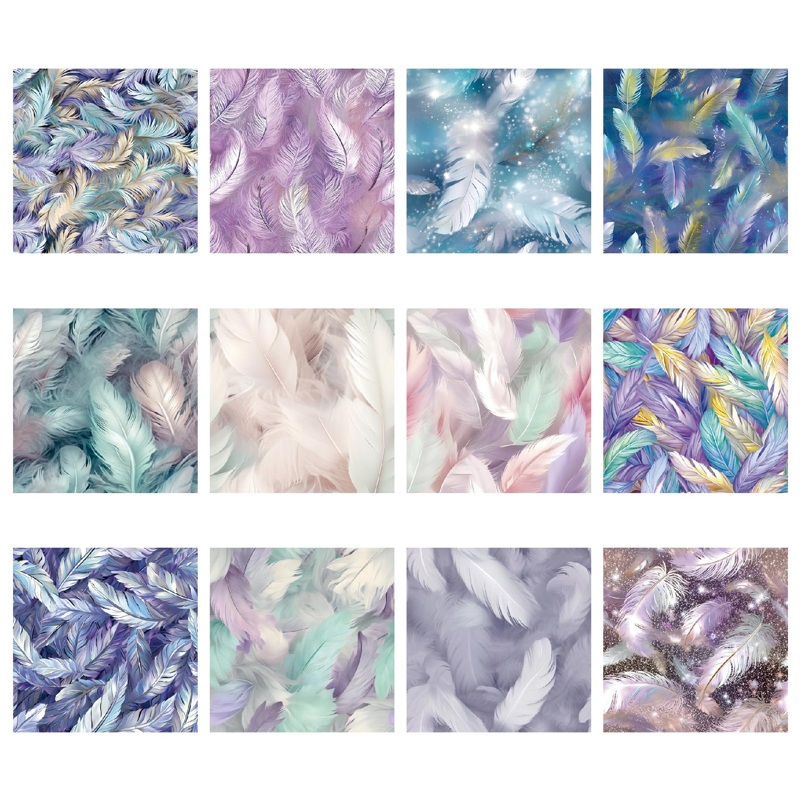 Lot De 48 Feuilles De Papier Cartonné Pour Scrapbooking