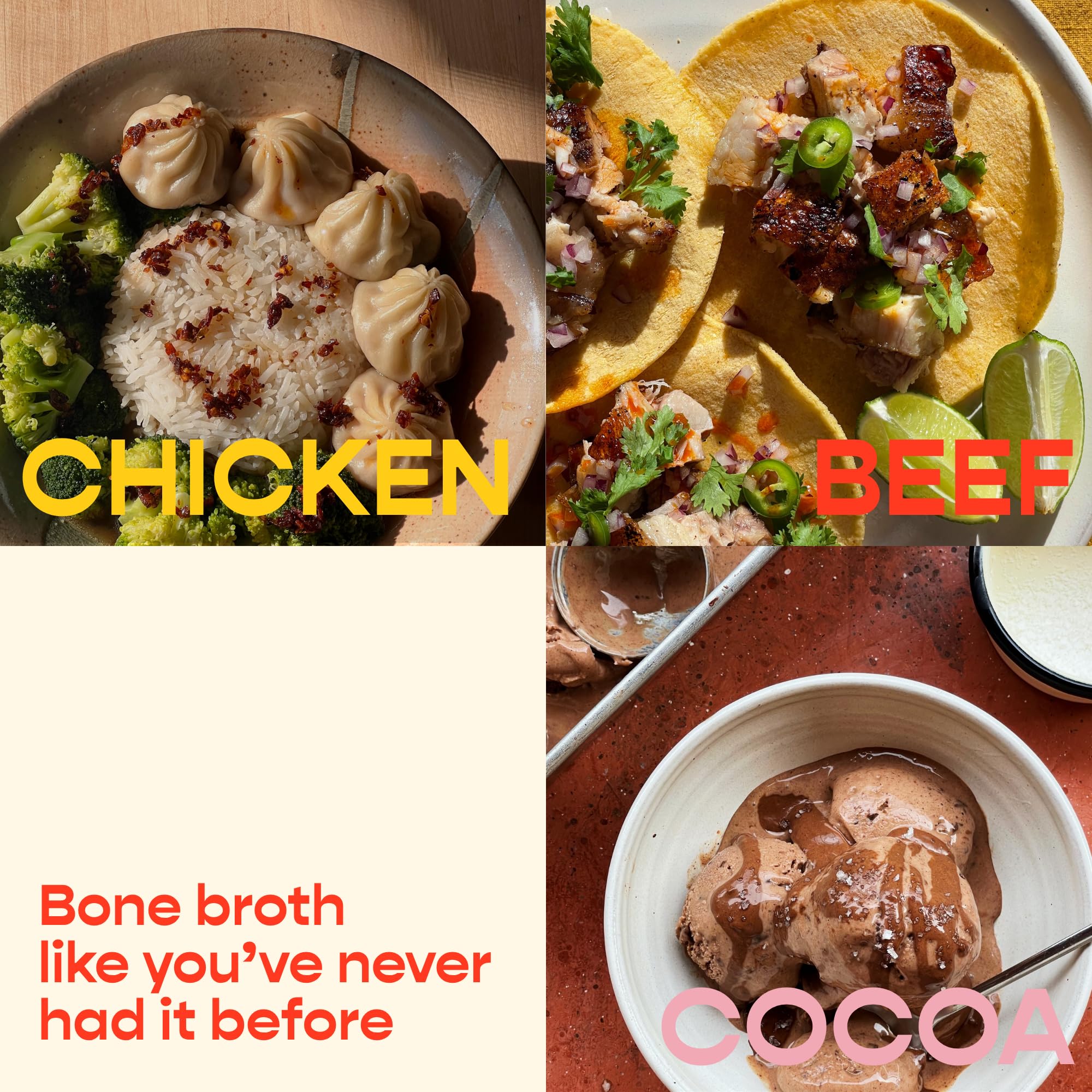 Chocolate Bone Broth Instant Powdered Mix (3 Pack, 12 Servings) | High-Protein, Gluten-Free, Collagen-Rich, No Sugar, Keto & Paleo Friendly | 10g Protein, 45 Calories per Serving