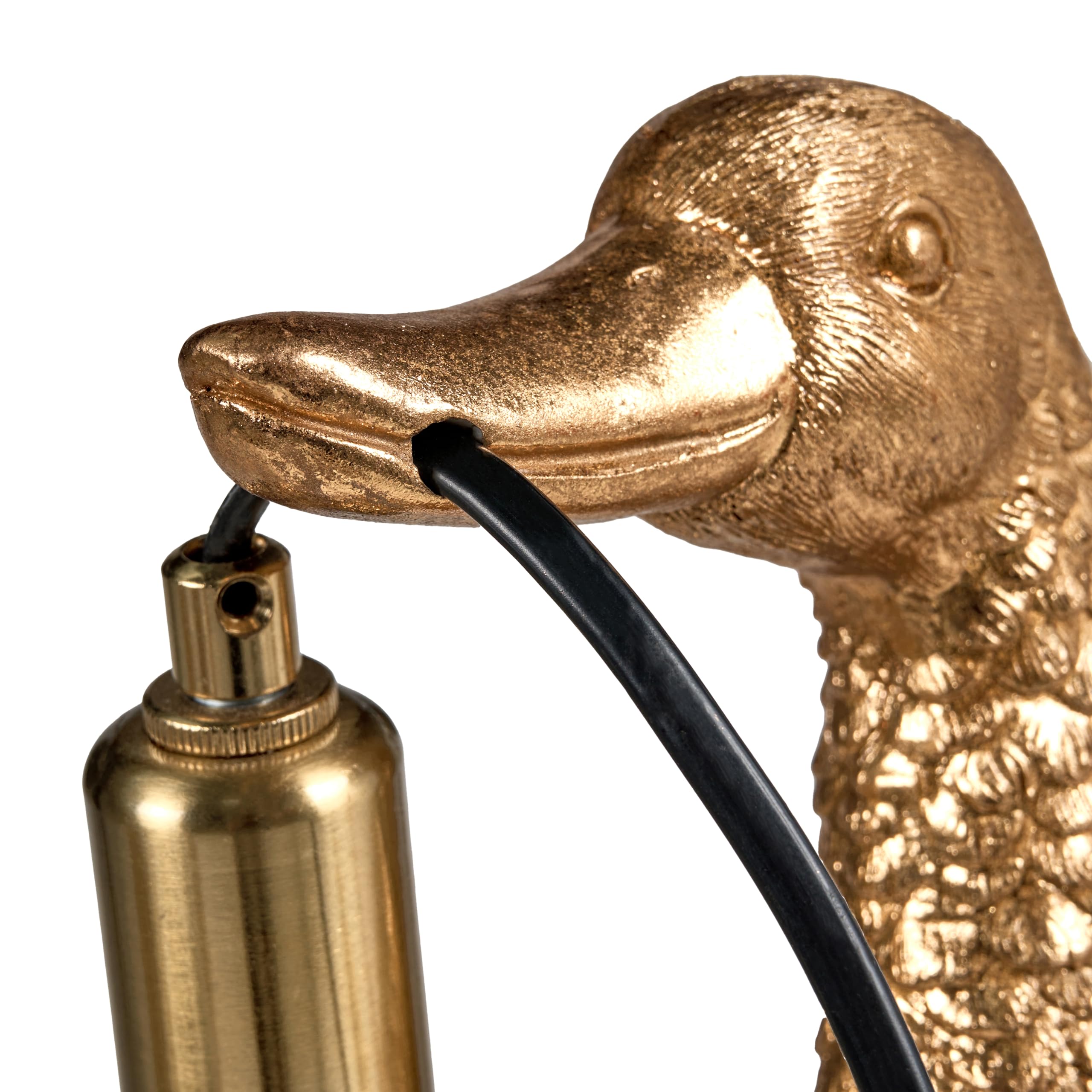Tischlampe Kunstharz gold Glühbirnen-Optik 1-flammig Tiermotiv Ente Anatis
