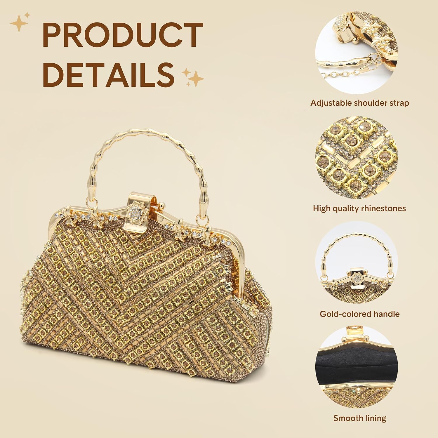 Rhinestone Clutch for Women Sparkly Crystal Evening Bag image 4