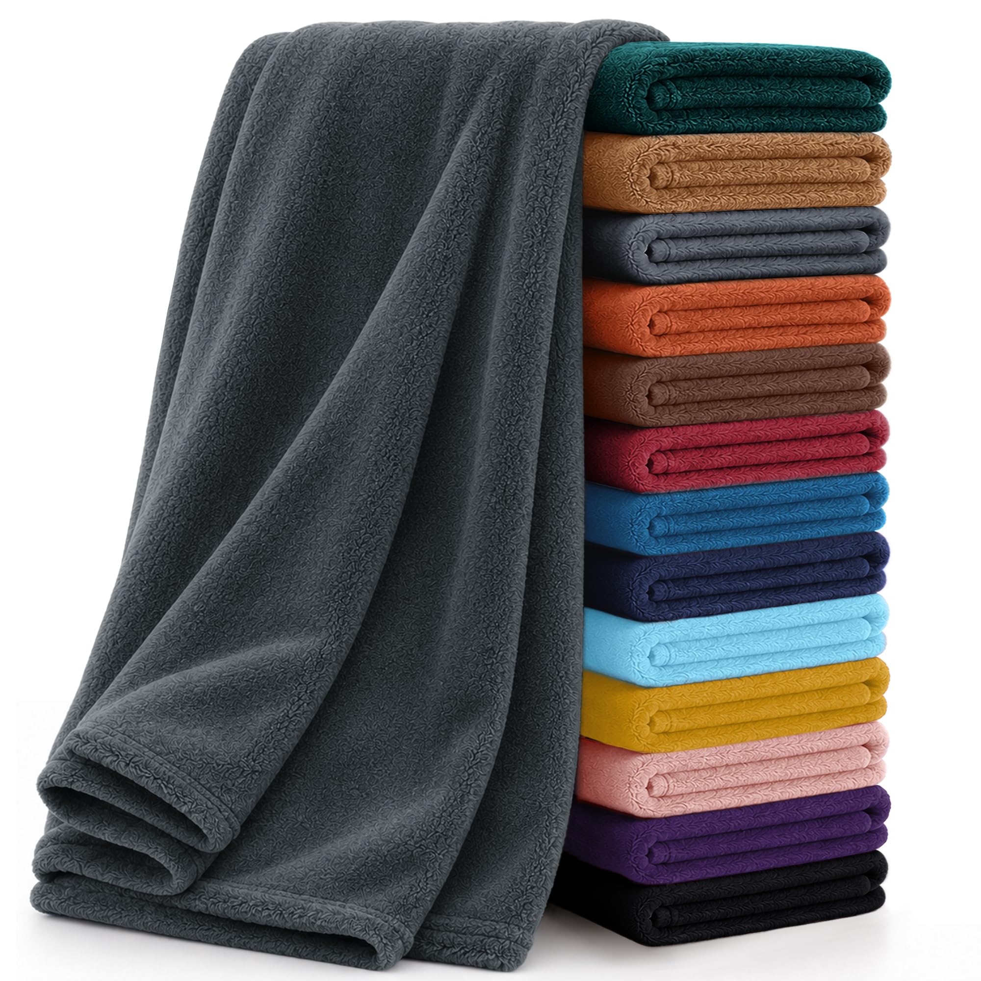 Bedlooms Grey Bed Throw Fleece Blanket Double Fluffy Blankets And Throws