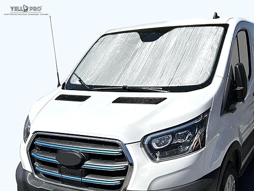 Miniatura 3 de YelloPro - Parasol para parabrisas delantero de ajuste personalizado para Ford E-Transit 2022 2023 2024 2025 (furgoneta eléctrica)  Carga de techo
