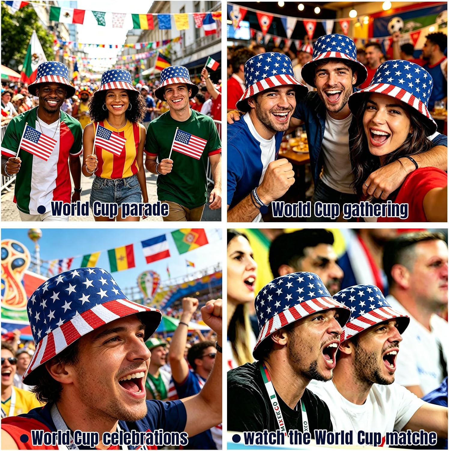 Bucket Hat with National Flag Hat Merchandise for Soccer Fans Gifts