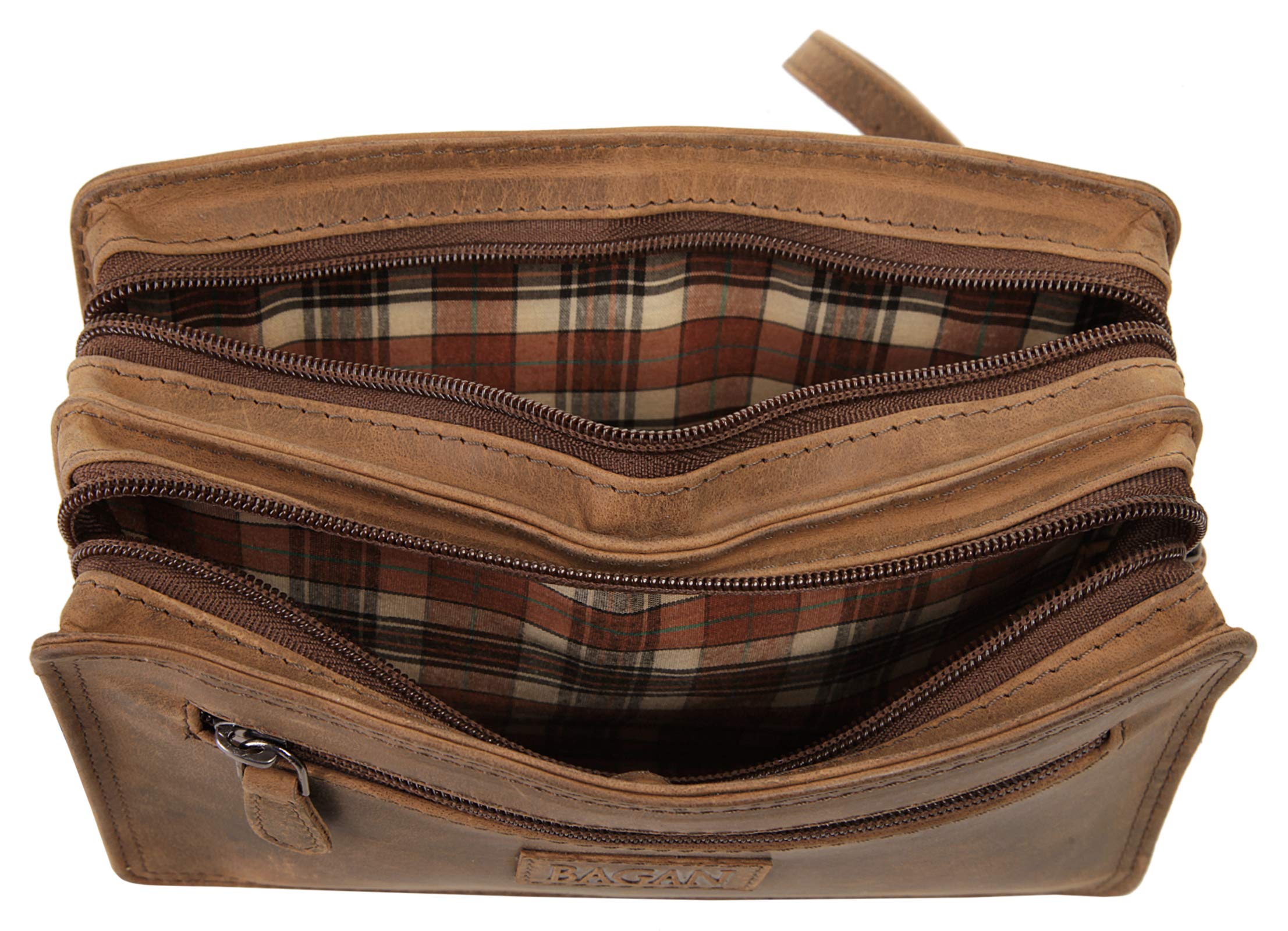 BAGAN Handgelenktasche Echt Leder Herren | Vintage Clutch mit Smartphone-Fach | kompakte Abendtasche | Mini-Tasche mit Handschlaufe | 020347