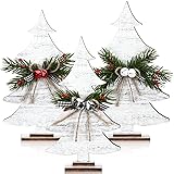 3 Pcs Christmas Wooden Christmas Table Decor