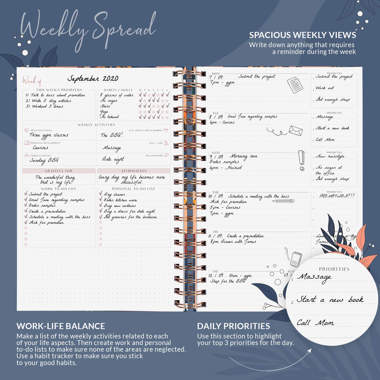 PLANBERRY Weekly Planner Large, Elegant Life & Budget Planner to Hit Your Goals & Live Happier - Image 3