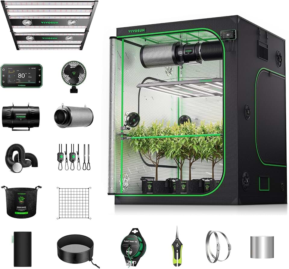VIVOSUN 5x5 Pro Grow Tent Kit 850W Aerolight E42A+ Smart Pro Control System Global Recycled Standard