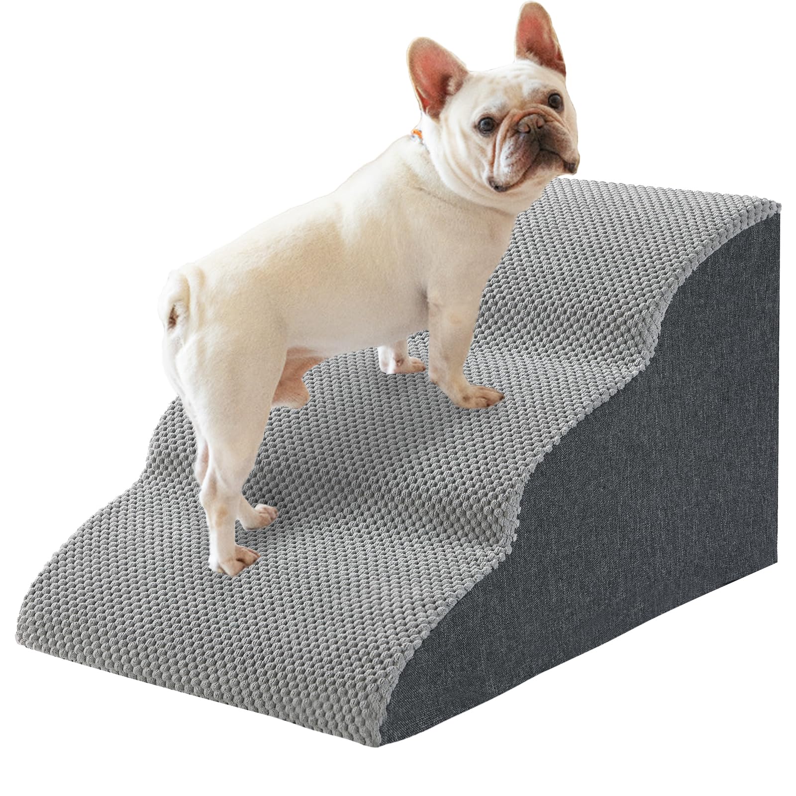 WGYTECH Escalera para perros, 3 niveles, escalera para mascotas, para sofá, cama, lavable y antideslizante, funda extraíble, rampa para perros y gatos