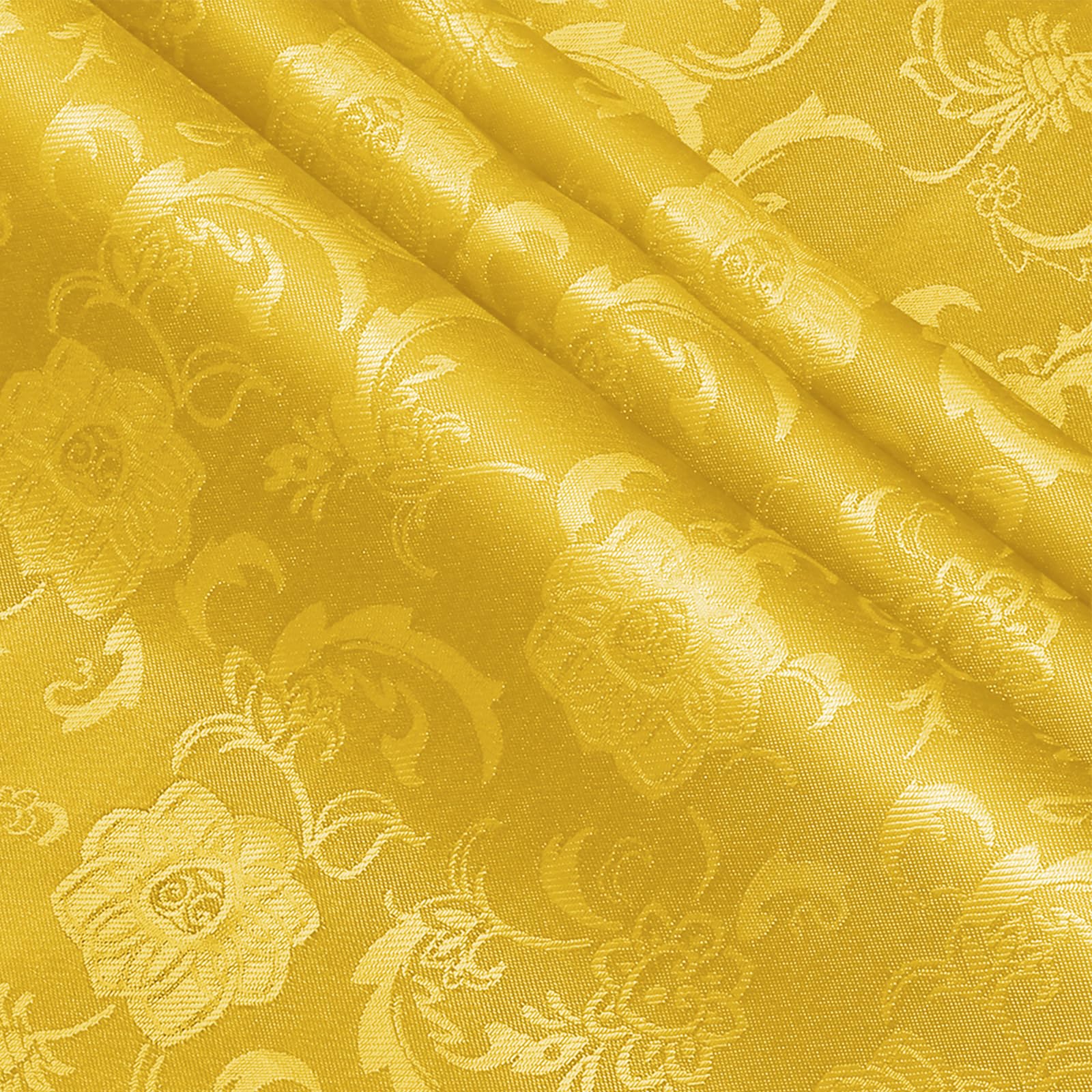 KKJIAF 2 Yard Gold Satin Jacquard Fabric 60" Wide for DIY Crafts
