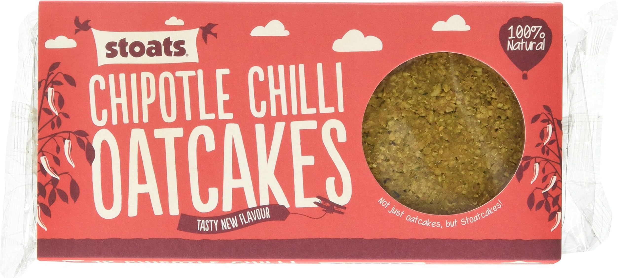 Stoats Chipotle Chilli Oatcake 150 g (Pack of 16)
