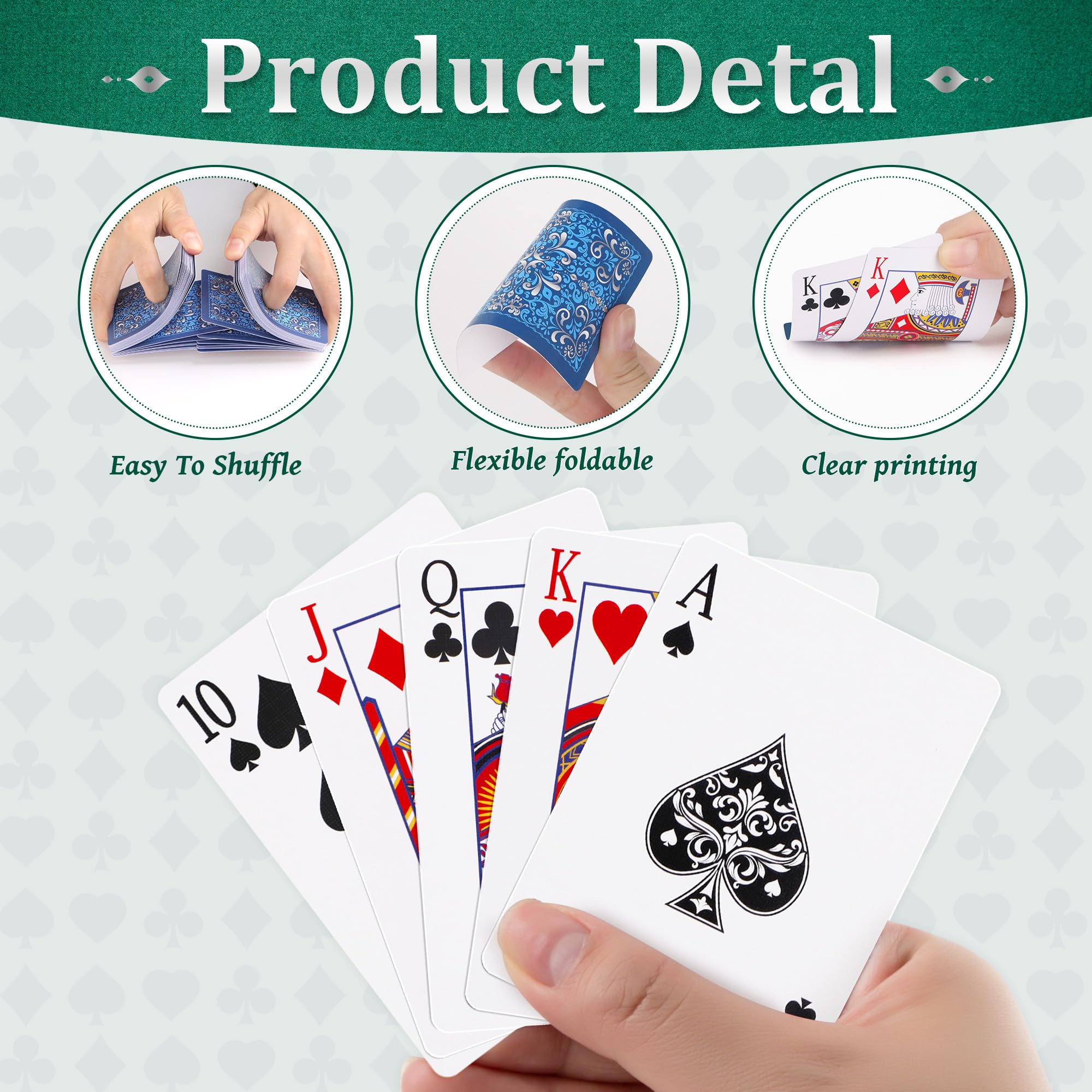 Aomaic Playing Cards 2 Pack Standard Index Playing Card Premium Poker Set Card Games for Adults Deck of Playing Cards for Travel Camping Family Games Night Party Games - Image 3