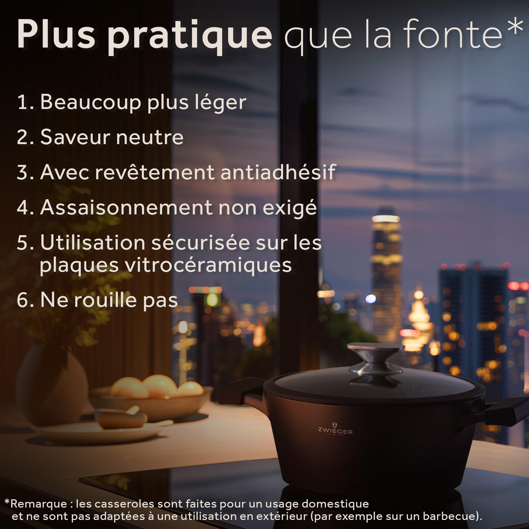 ZWIEGER Cocotte en Fonte d’Aluminium 28 cm, Marmite avec Couvercle | Faitout Induction - Idéale Four et Pain - Fond Inox Intégral, Tous Feux - Revêtement Antiadhésif, sans PFOA ni PFOS