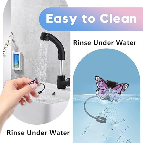 Miniatura 3 de Tapas de popote compatibles con vasos Stanley Cup de 30 y 40 onzas, 8 piezas de bonitas puntas de silicona de mariposa de 0.394 pulgadas para popote