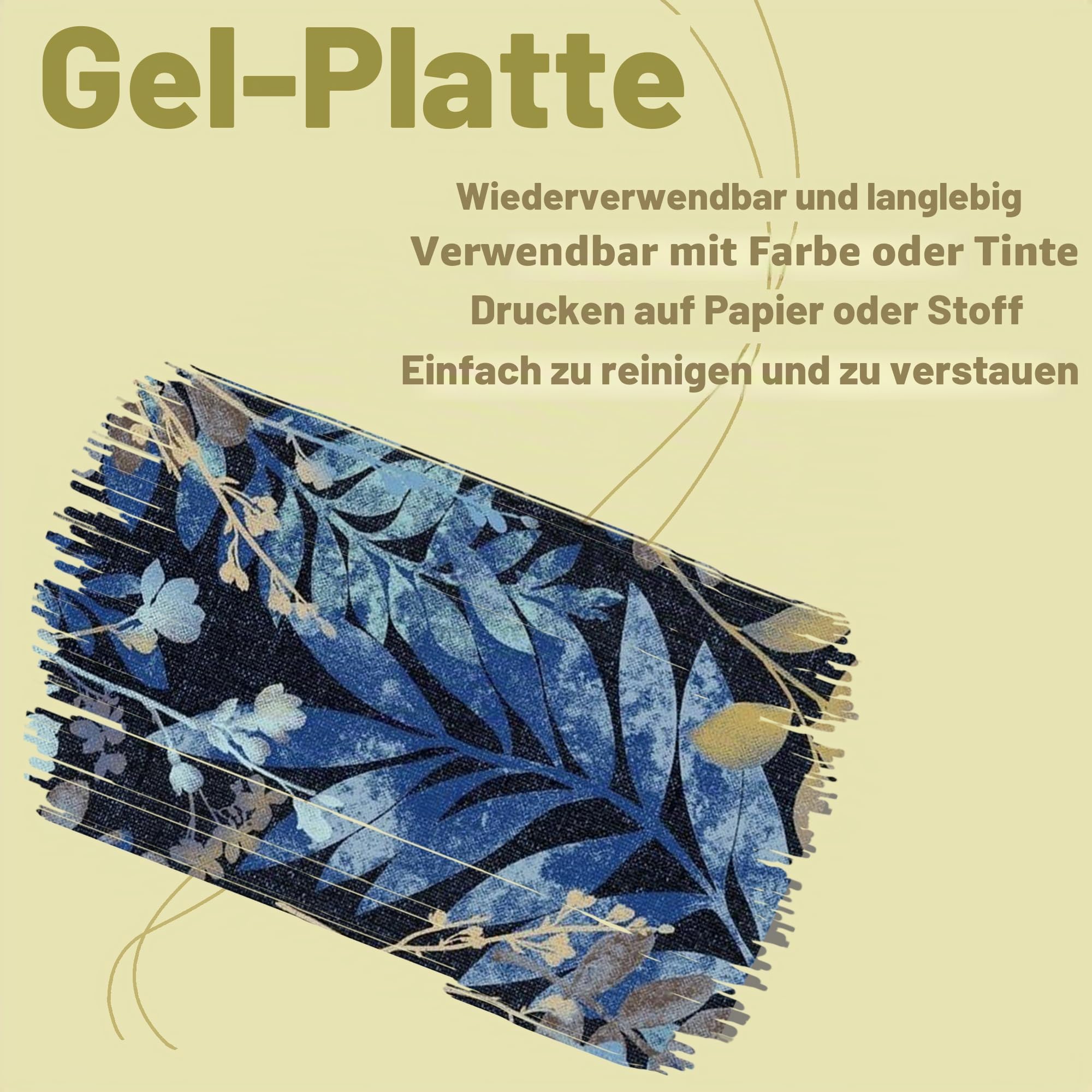 Gelteller-Druck-Starter-Set, wiederverwendbar, 20,3 x 25,4 cm, enthält Brayer, Druckpapier, Farben und wichtige Werkzeuge für Monotyp-Druckherstellung, Kartenherstellung, Scrapbooking