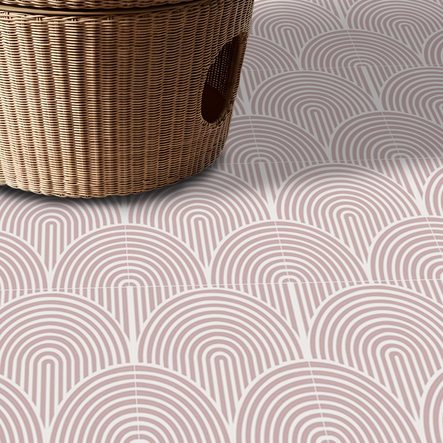 Alwayspon Vinyl Flooring, 10Pcs 30cm/12inch Pink Waterproof Non-slip Floor Tiles Decal for Kitchen Bathroom Living Room, Self-adhesive Peel and Stick Vinyl Sticker