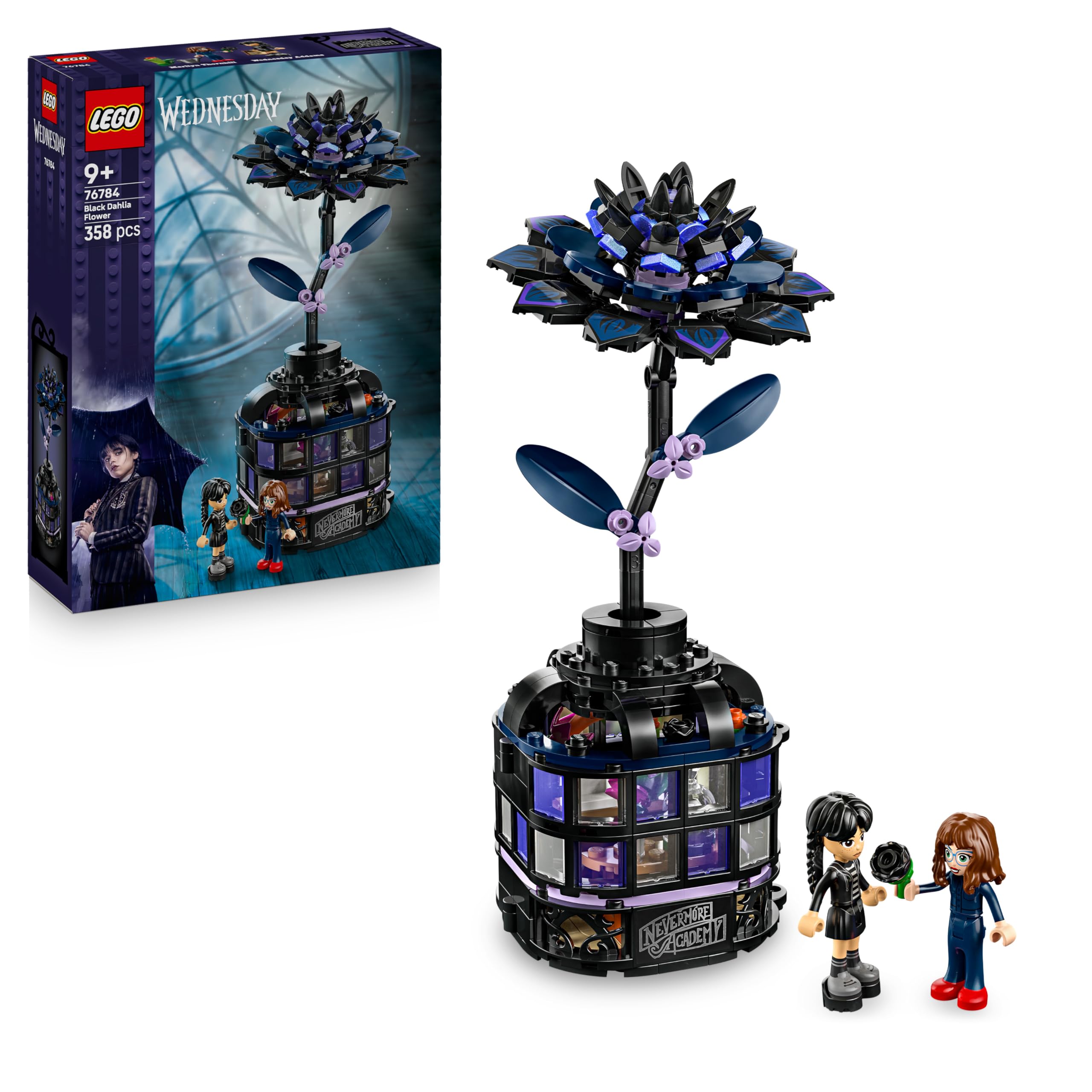 LEGO Wednesday Black Dahlia Flower Construction Set 76784