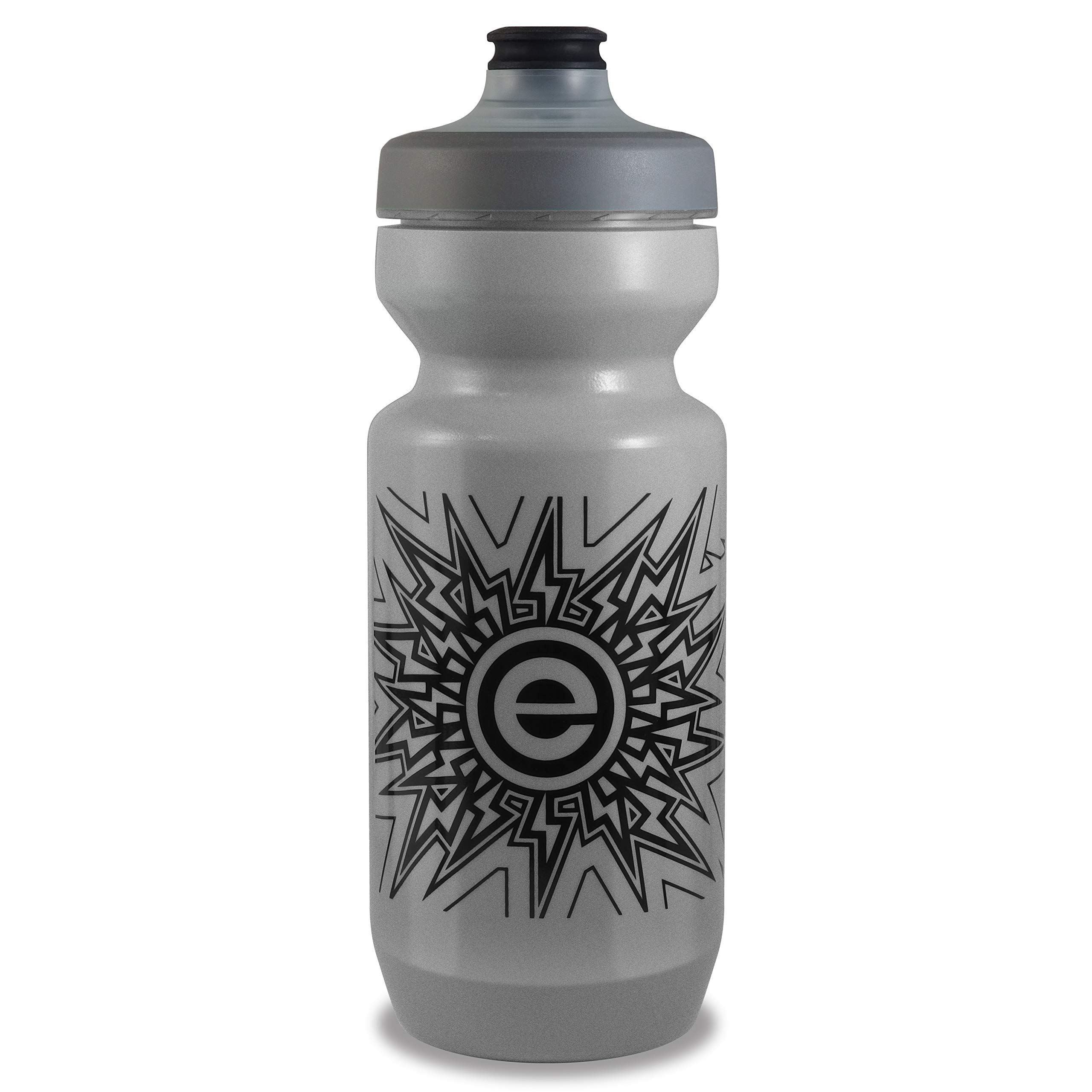 NGN Sport – Puristische Wasserflasche, Premium-Fahrrad-Wasserflasche mit auslaufsicherem Watergate-Deckel, 625 ml, 1 Stück, Silber schillernd