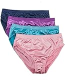 Barbra Womens Silky Sexy Satin Bikini Panties S - Plus Size Women Underwear Multi-Pack