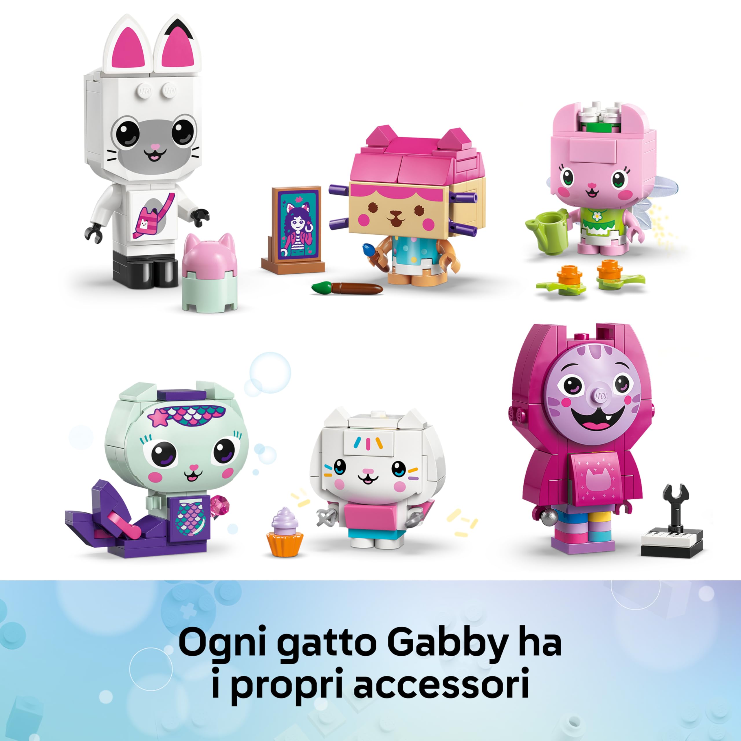 LEGO La Casa delle Bambole di Gabby Gli Amici Gattini di Gabby - Gioco Creativo con 6 Animali Giocattolo tra cui Siregatta e Gattina Fatina con Supporti - Regalo per Bambine e Fan da 6 Anni - 11215