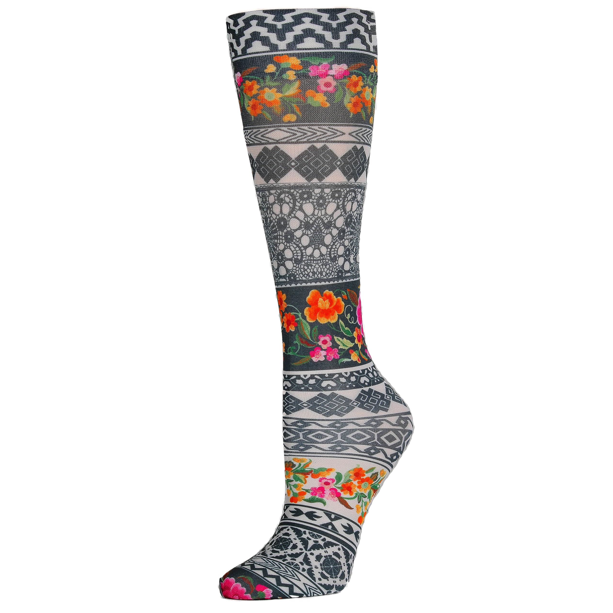 Celeste Stein Therapeutic Graduated Women Compression Socks, Diabetic Socks For Womens, 8-15 mmHg For Regular Calf