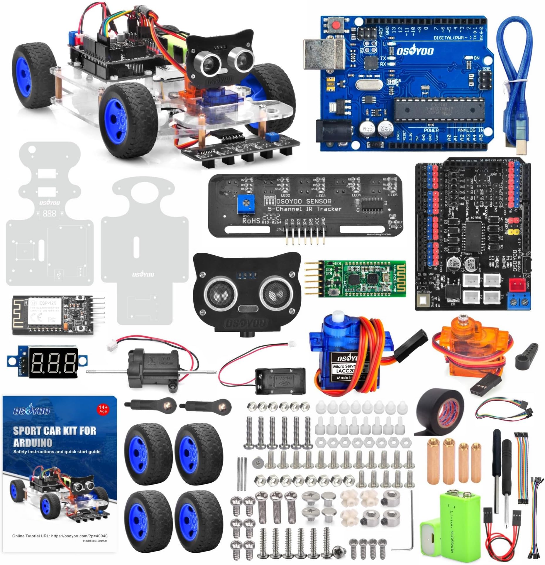 KEYESTUDIO Smart Robot Tank Car Kit für Arduino Learner, Licht ...