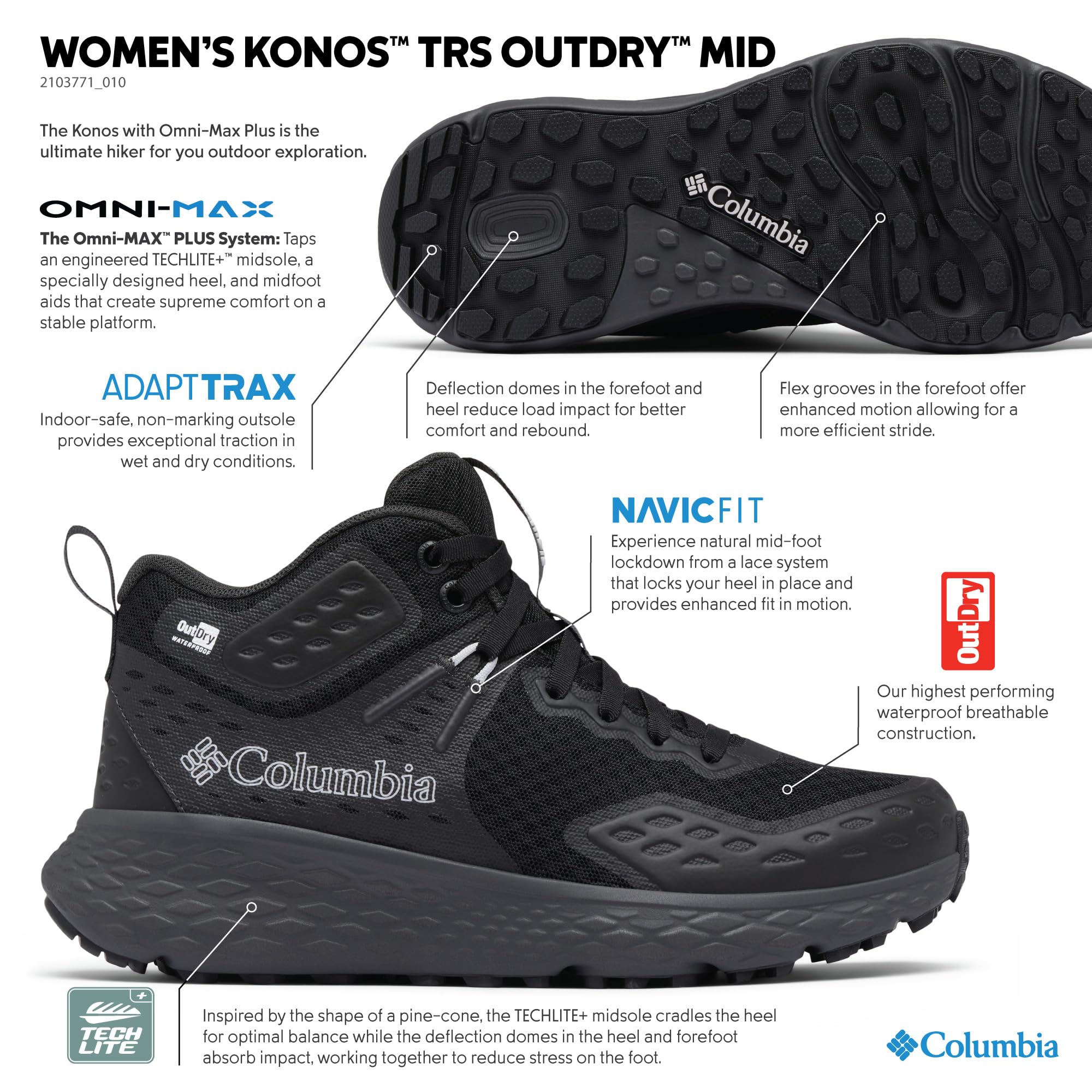Columbia Konos TRS Outdry Mid, Trekking- Und Wanderstiefel für Damen