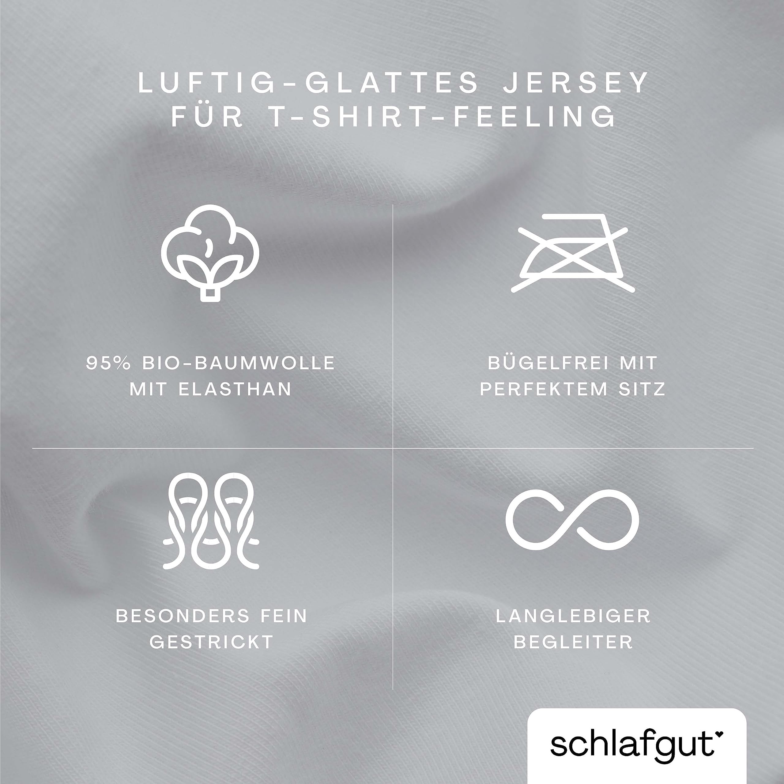 schlafgut Knitted Jersey Bettwäsche 135x200 cm Bio-Baumwolle, Grey Light | Bettbezug, Deckenbezug, Grau, Jersey, mit Elasthan, faltenfrei, bügelfrei, OEKO-TEX