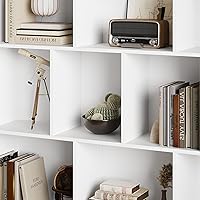 Vista 6 de Book Shelf with 10-Cube, 43” Wide Bookshelf with Anti-Tip Device, 38” Tall Open Bookcase, Modern Display Organizer Book Case for Home Office