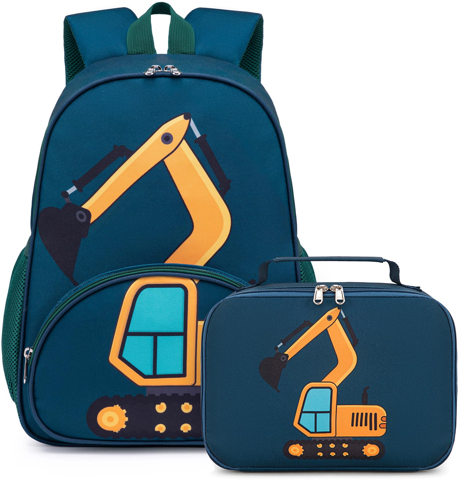 LOIDOU Kids Backpack with Lunch Box Set, Toddler Preschool Boy Backpack with Chest Strap Kindergarten Backpack LunchBox Combo