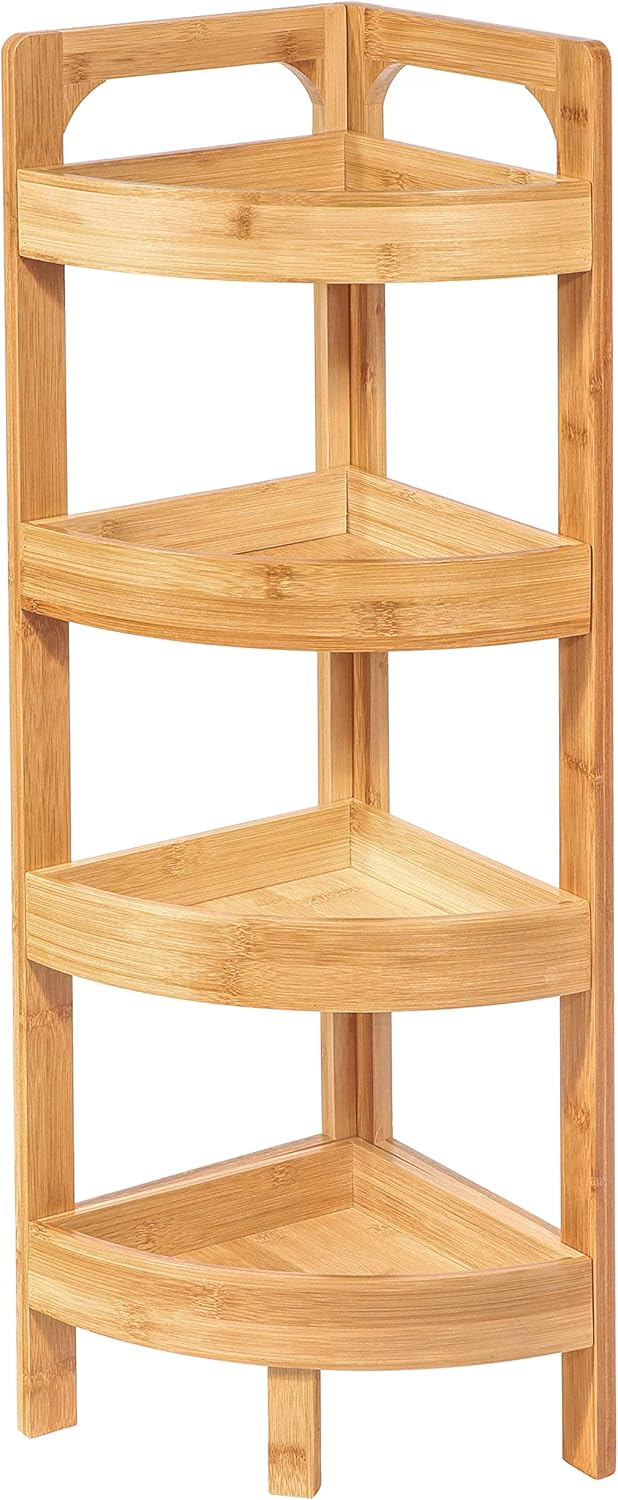 31.5" 4 Tier Bamboo Corner Storage Shelf by Trademark Innovations Amazon.ca Home