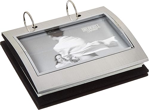 Cepillado Satén silver-colour Free-Standing Flip álbum de fotos (Capacidad 506x 4fotografías) por Shudehill