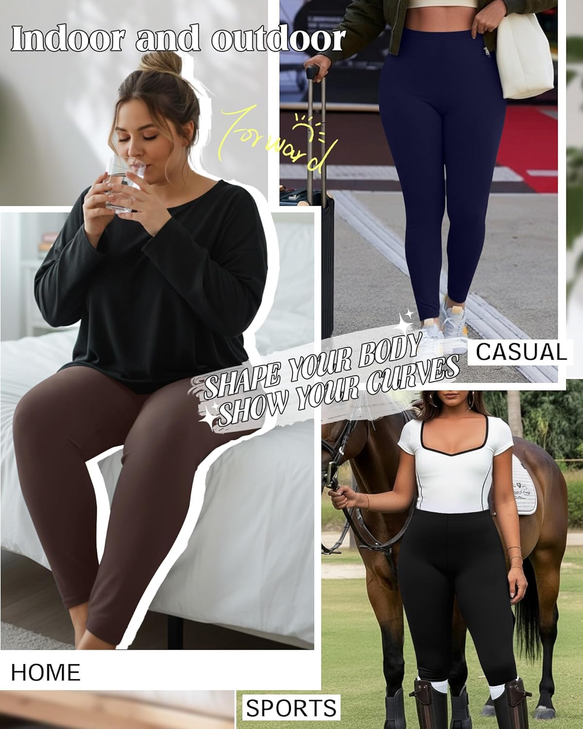 3 Pack Women's Plus Size Leggings High Waisted Stretchy Yoga Pants Workout Running Soft Leggings - Image 3